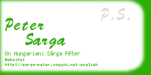 peter sarga business card